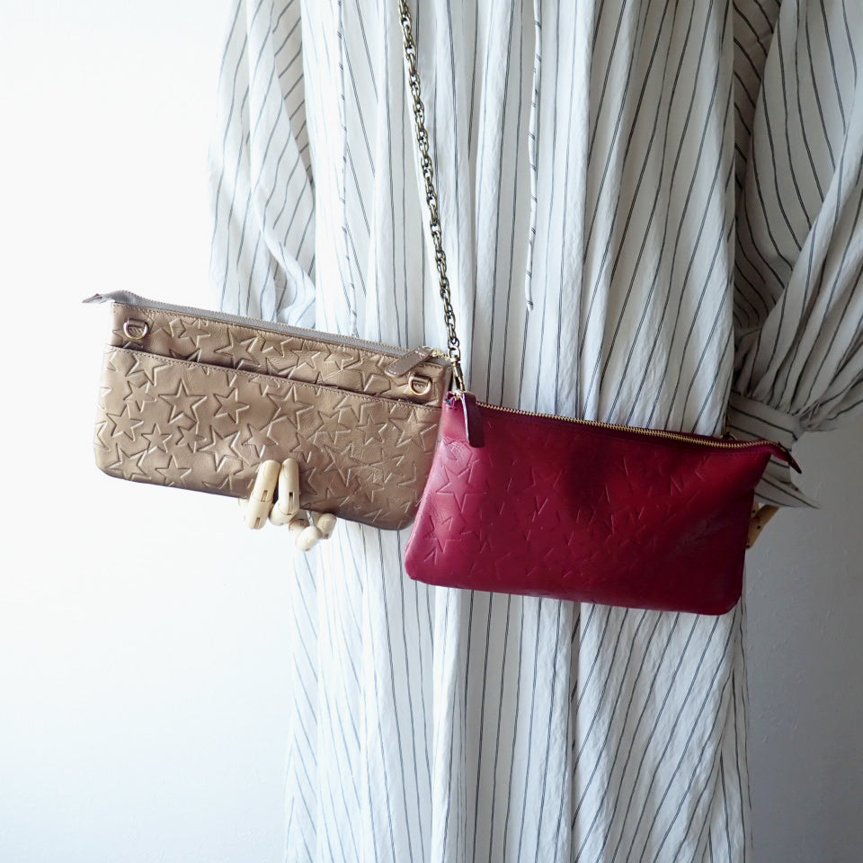 L-Shaped wallet shoulder pochette (sheep-lame)