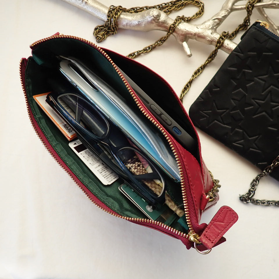 L-Shaped wallet shoulder pochette (sheep-lame)