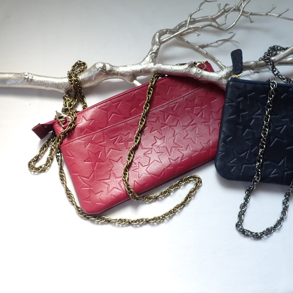 L-Shaped wallet shoulder pochette (sheep-lame)