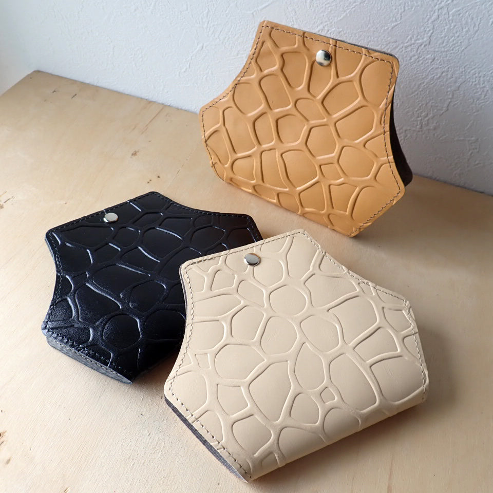 Leather Mask Case (Hexagon) Giraffe