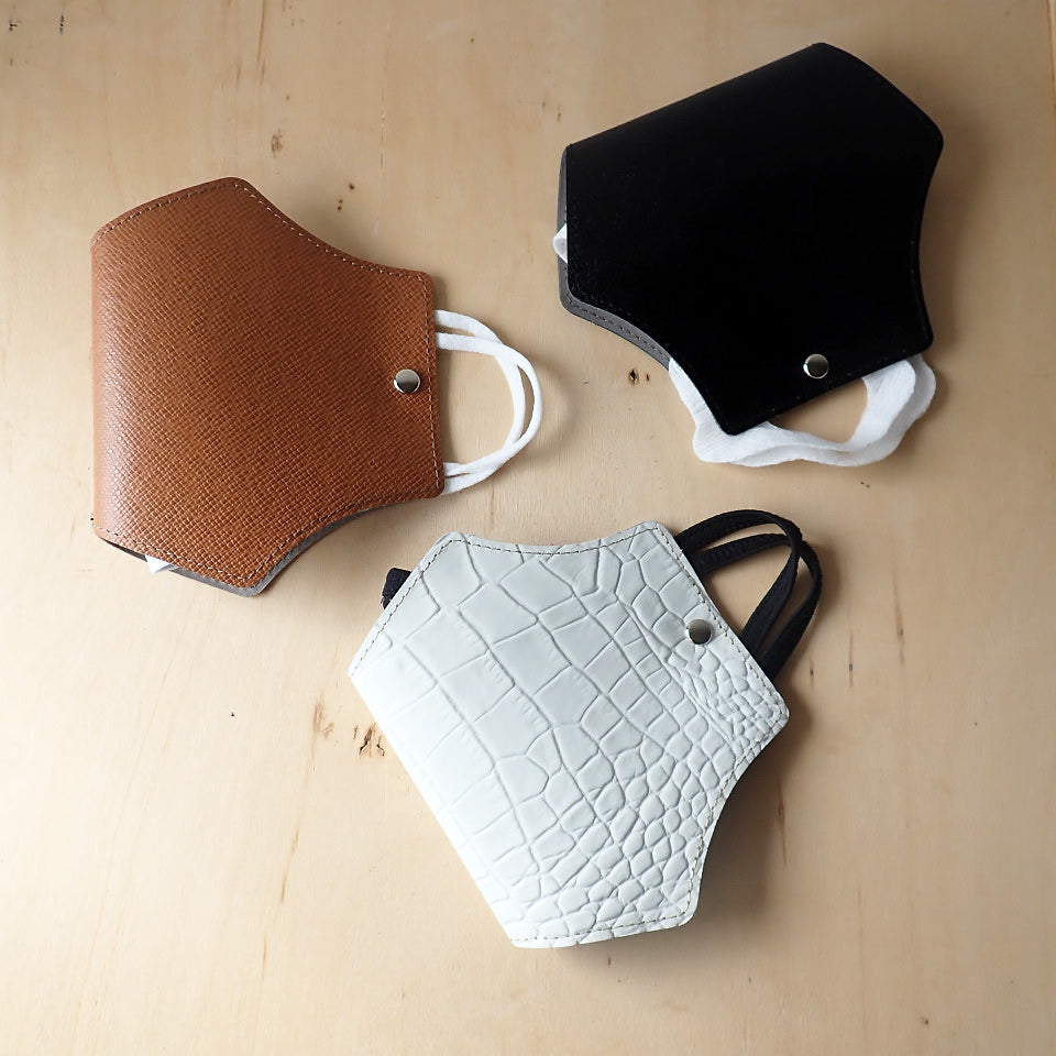 Leather mask case (hexagon)