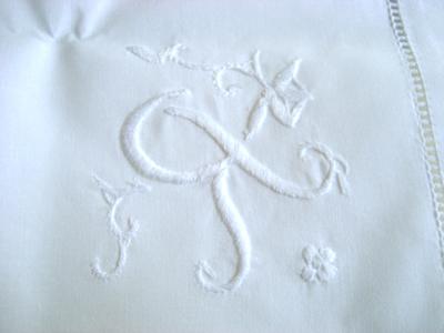 Hand-embroidered Handkerchief w/ Initial (100% Cotton)