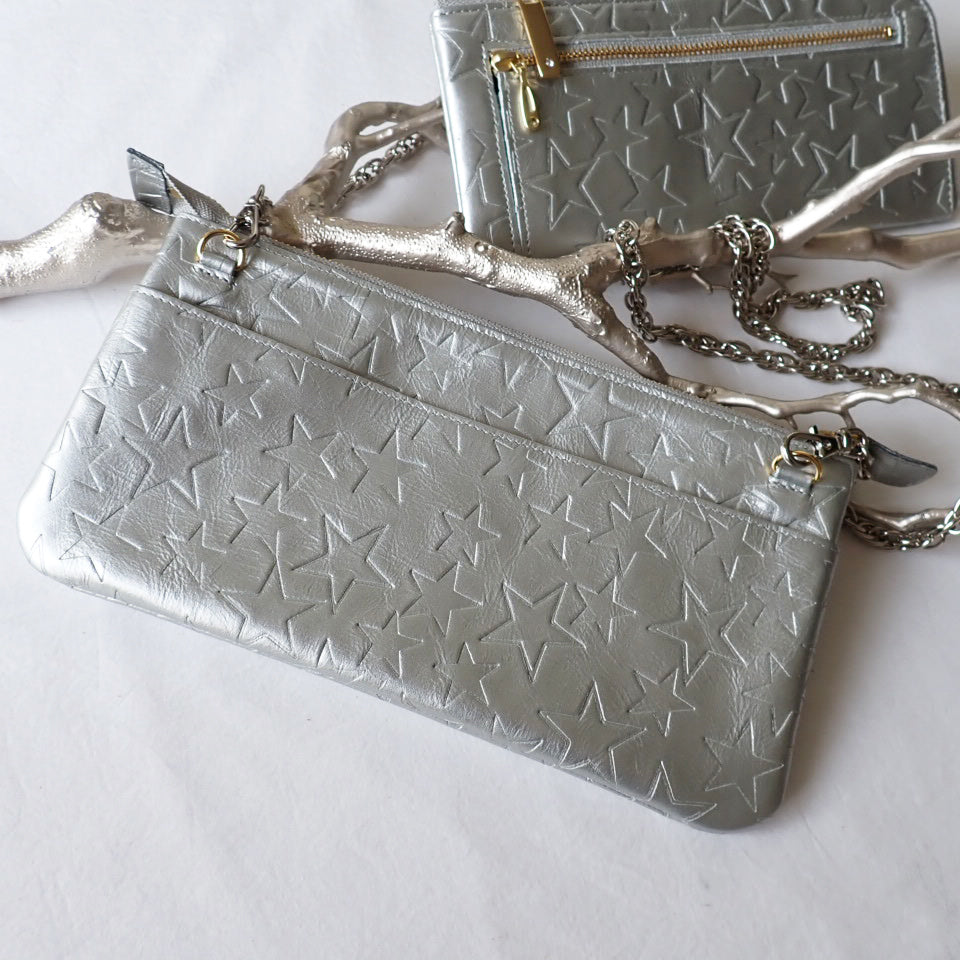 L-Shaped wallet shoulder pochette (sheep-lame)