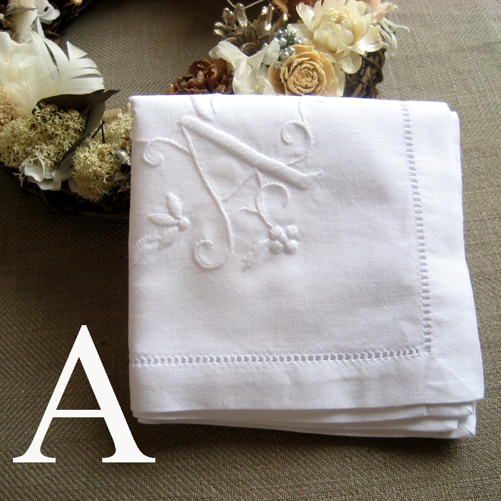 Hand-embroidered Handkerchief w/ Initial (100% Cotton)