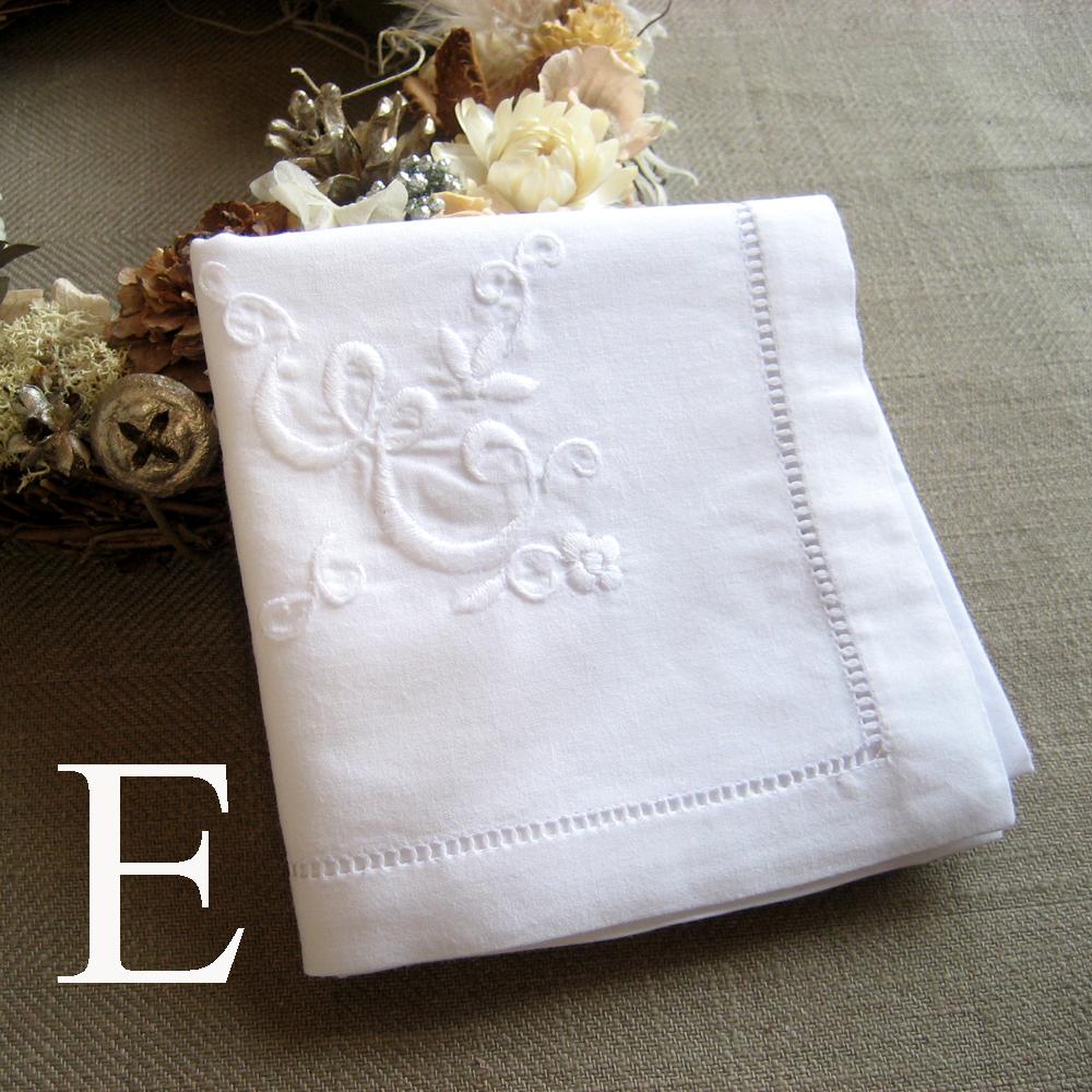 Hand-embroidered Handkerchief w/ Initial (100% Cotton)