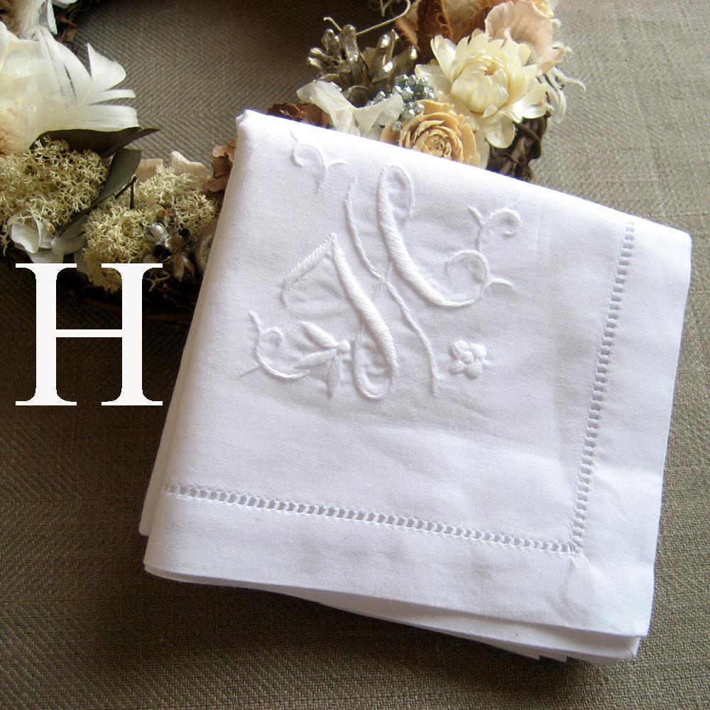 Hand-embroidered Handkerchief w/ Initial (100% Cotton)