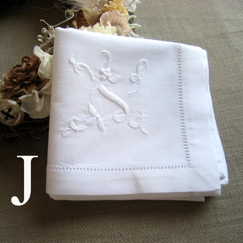 Hand-embroidered Handkerchief w/ Initial (100% Cotton)