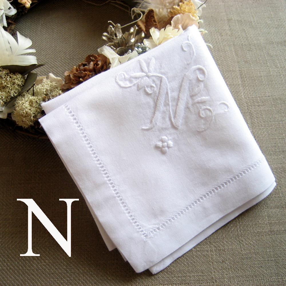 Hand-embroidered Handkerchief w/ Initial (100% Cotton)
