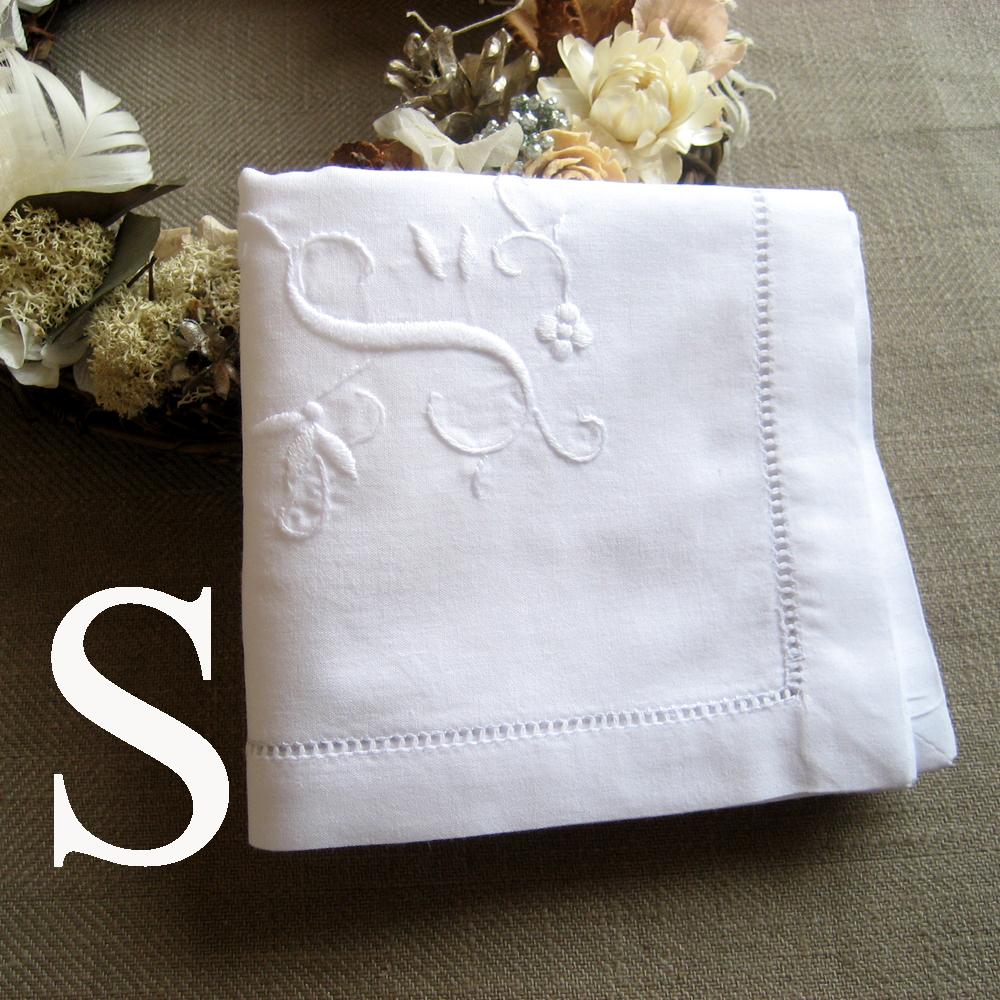 Hand-embroidered Handkerchief w/ Initial (100% Cotton)