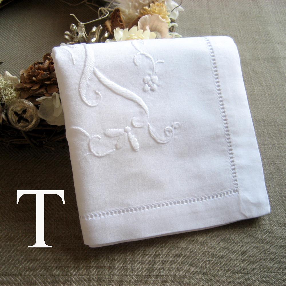 Hand-embroidered Handkerchief w/ Initial (100% Cotton)
