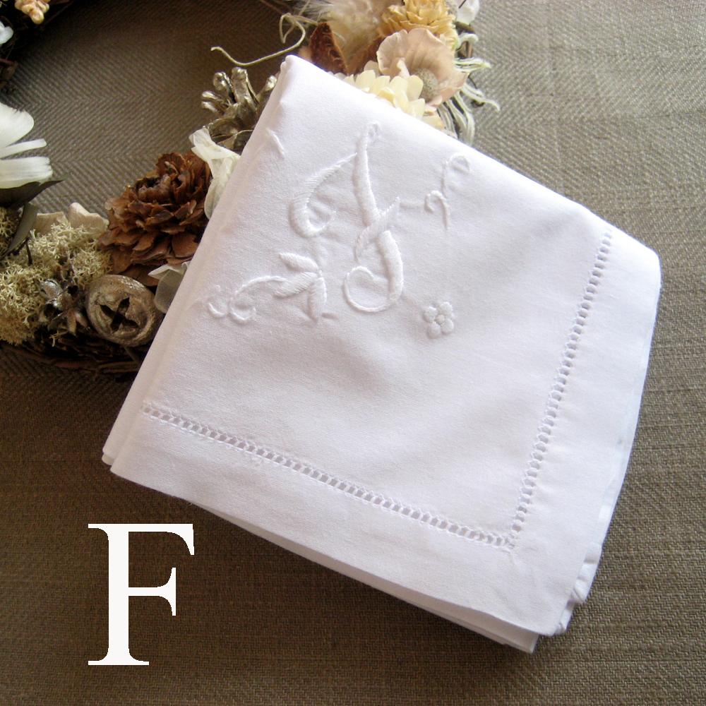 Hand-embroidered Handkerchief w/ Initial (100% Cotton)